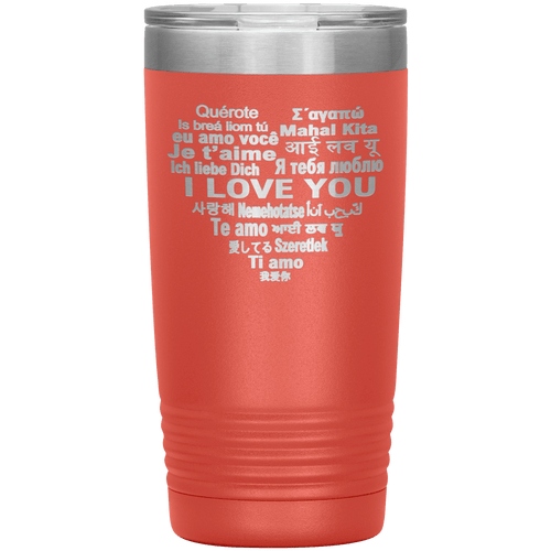 "I LOVE YOU" Tumbler. Flat Shipping.