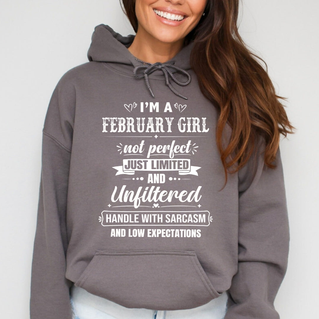 February Girl Not Perfect Just Limited - Sweatshirt & Hoodie - Cozy & Soft