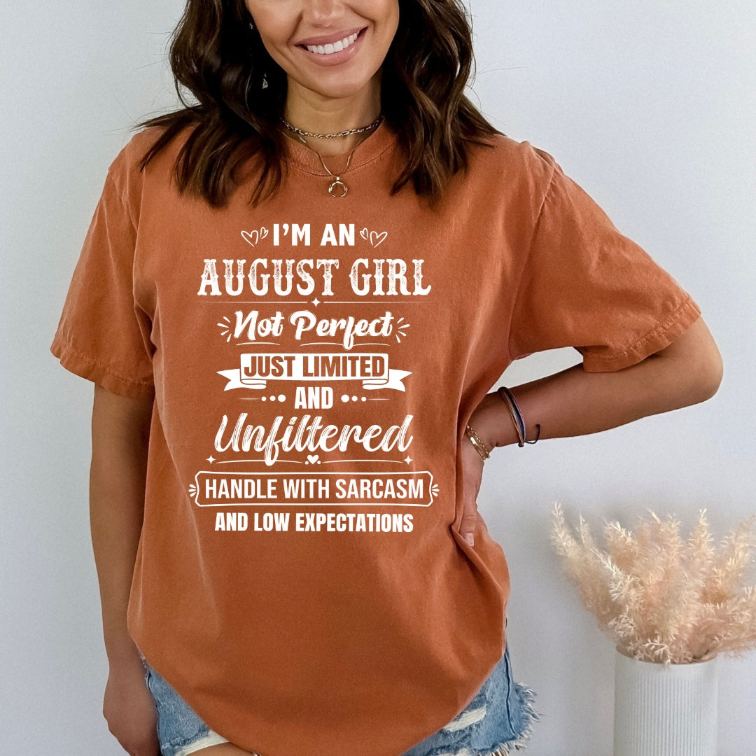 August Girl Handle With Sarcasm - Bella Canvas
