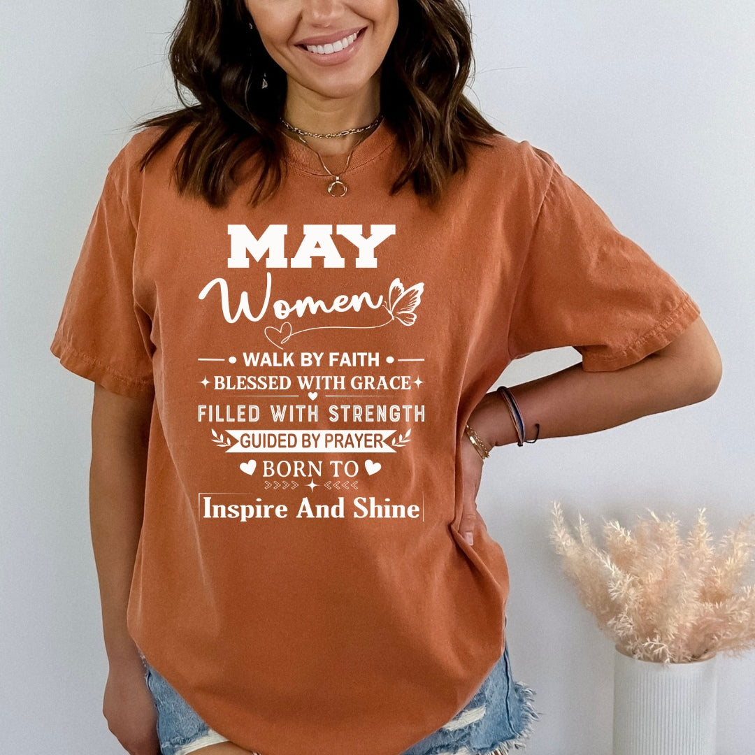 May Women Born To Inspire And Shine - Bella Canvas