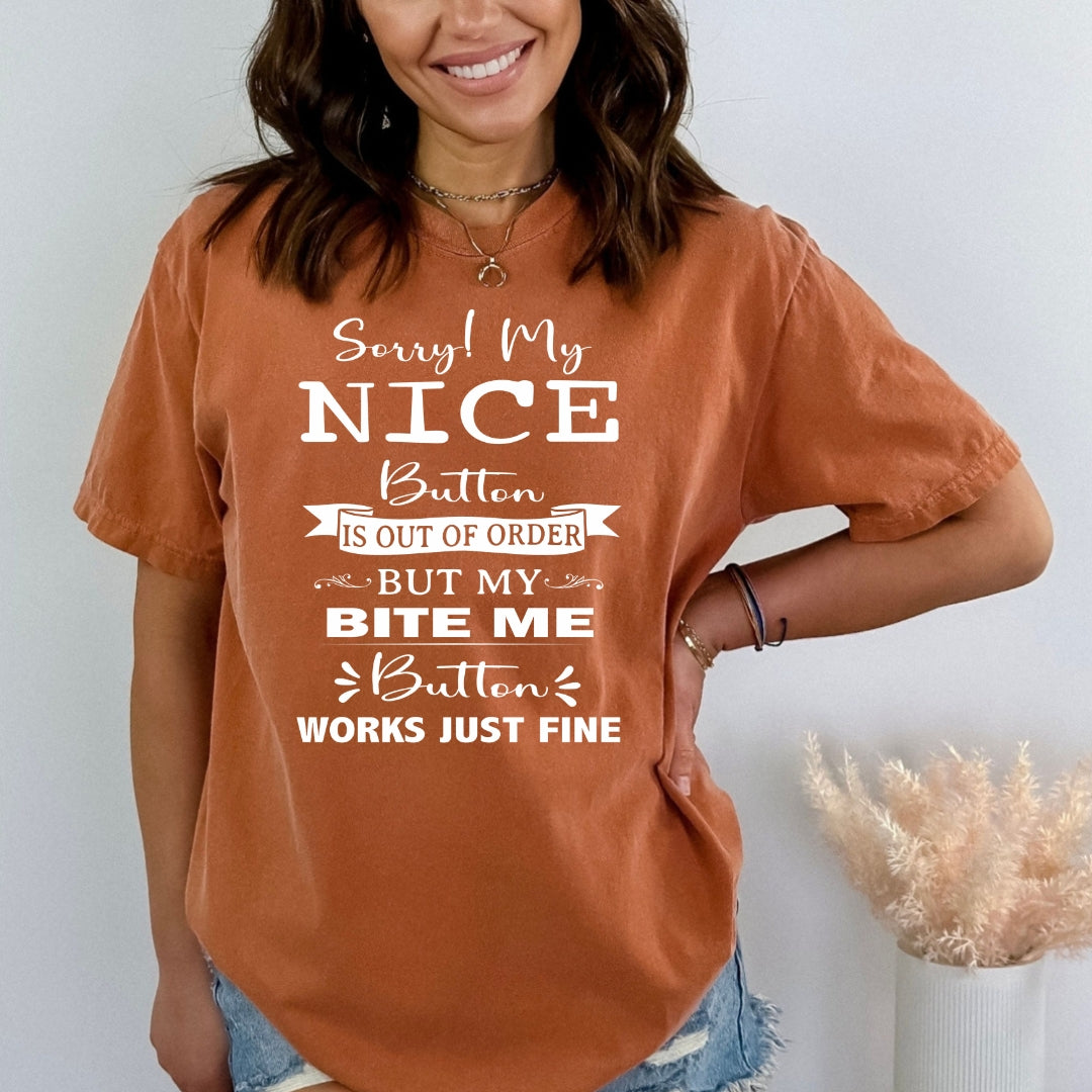 Sorry My Nice Button Is Out Of Order - Bella canvas