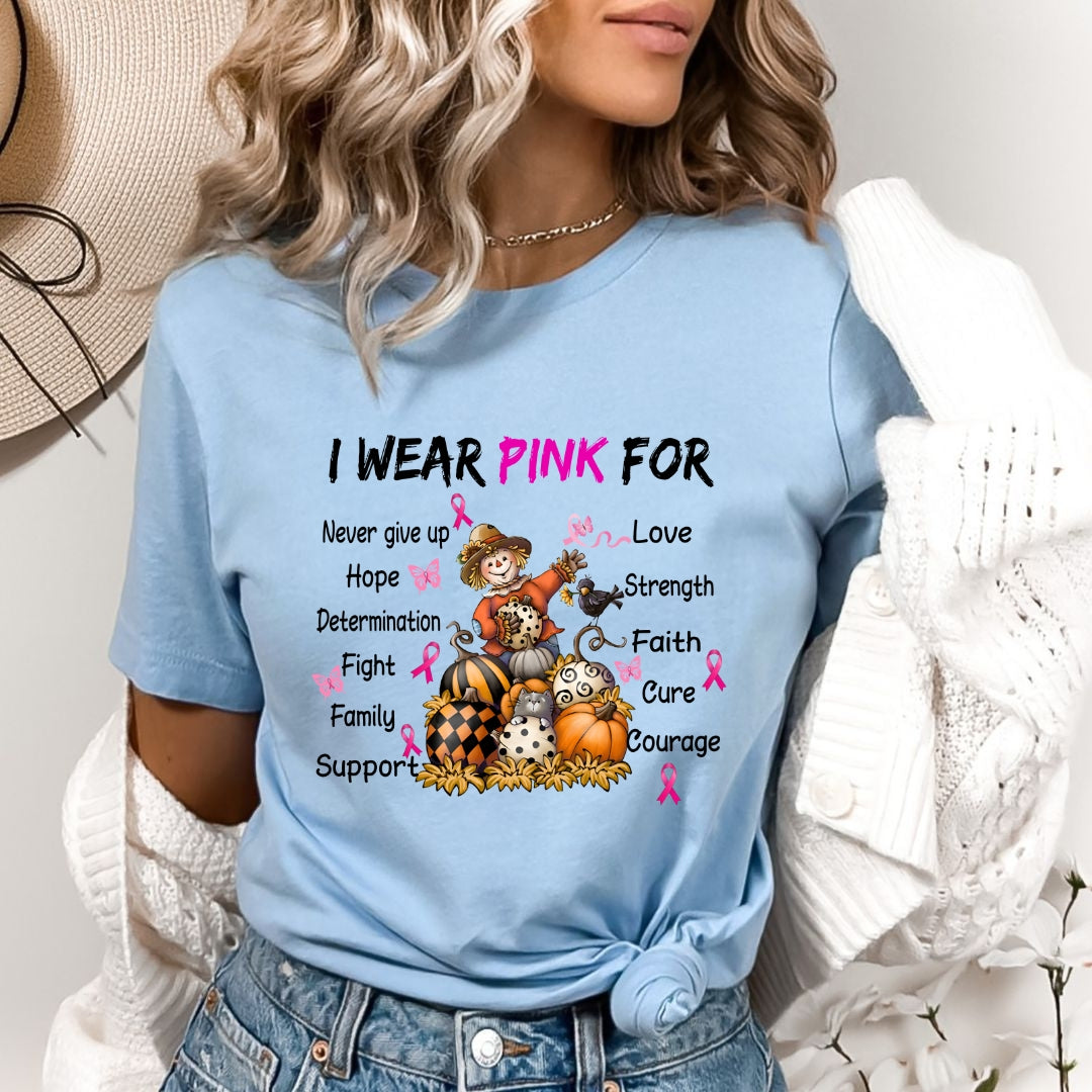 I Wear Pink For Never Give Up - Bella Canvas