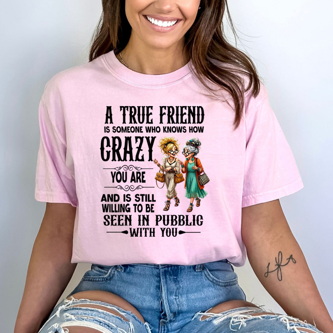 A True Friend Knows How Crazy You Are - Bella canvas