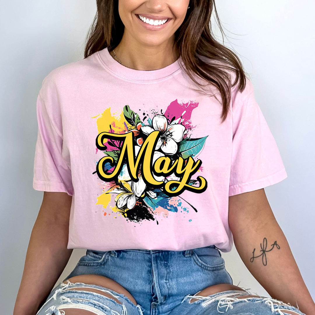 May With Colorful Flowers - Bella canvas