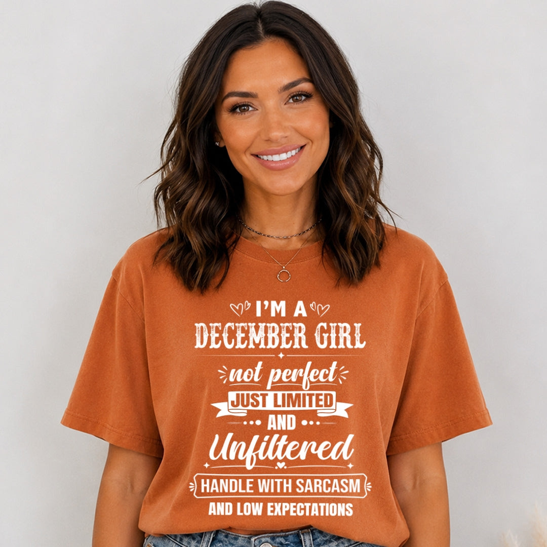 December Girl Not Perfect Just Limited - Bella Canvas