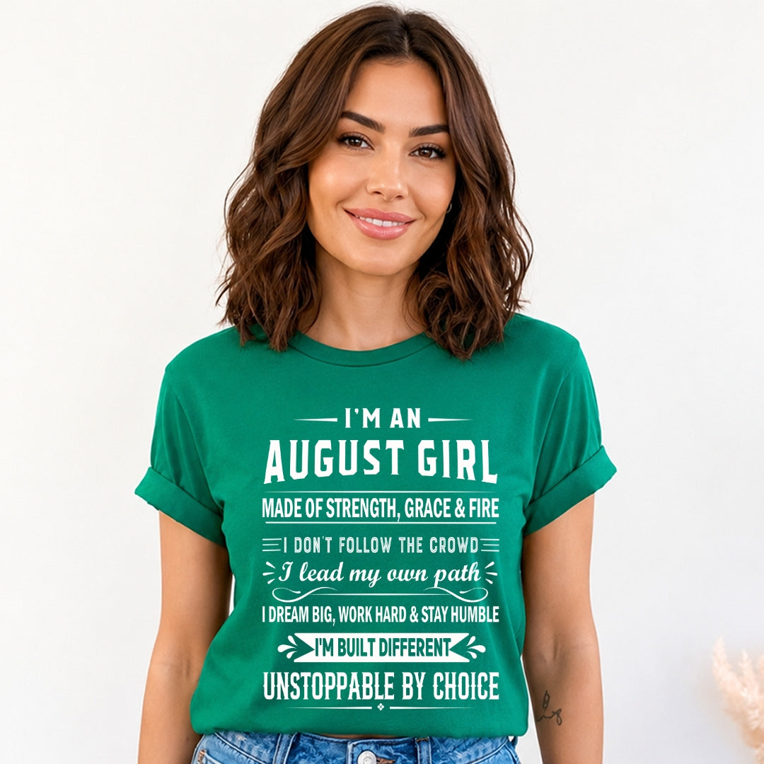 August Girl Unstoppable By Choice - Bella Canvas