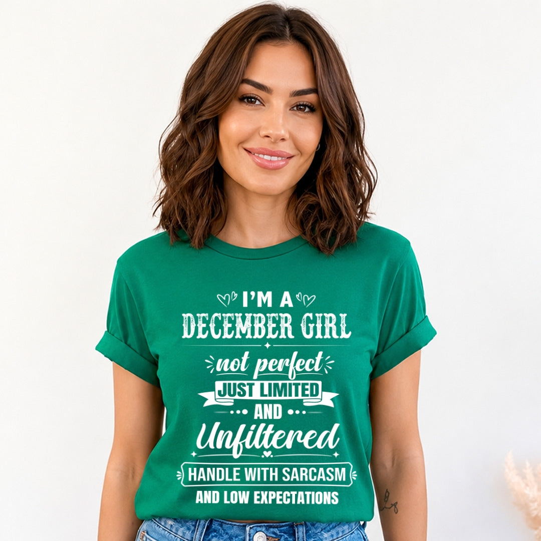 December Girl Not Perfect Just Limited - Bella Canvas