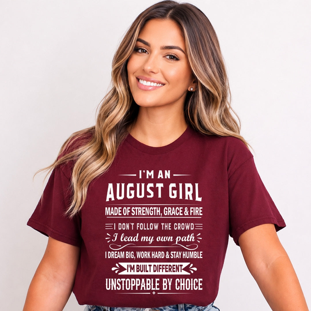 August Girl Unstoppable By Choice - Bella Canvas