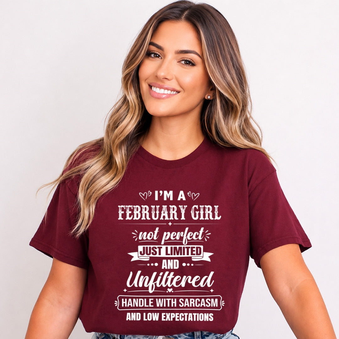 February Girl Not Perfect Just Limited - Bella Canvas