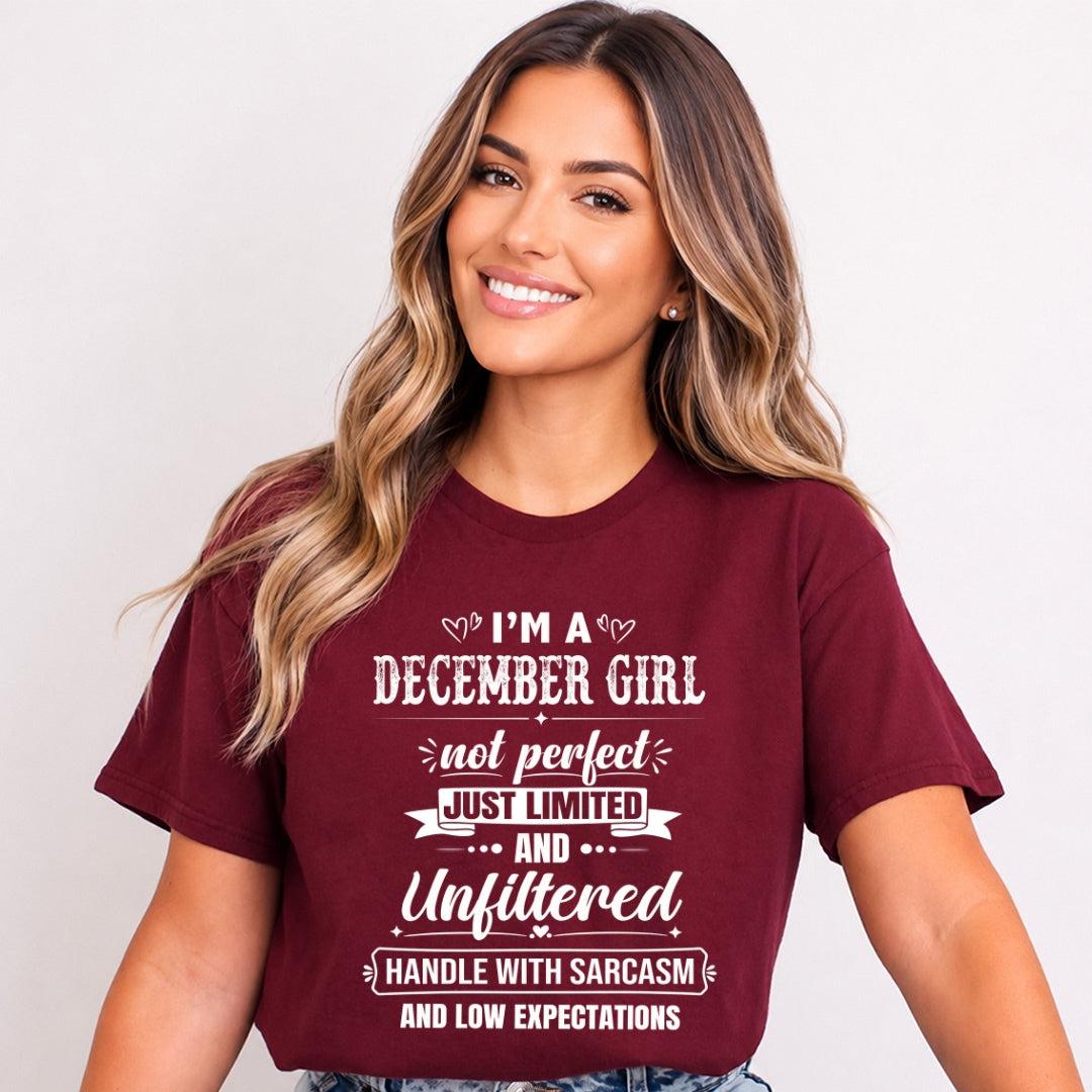 December Girl Not Perfect Just Limited - Bella Canvas
