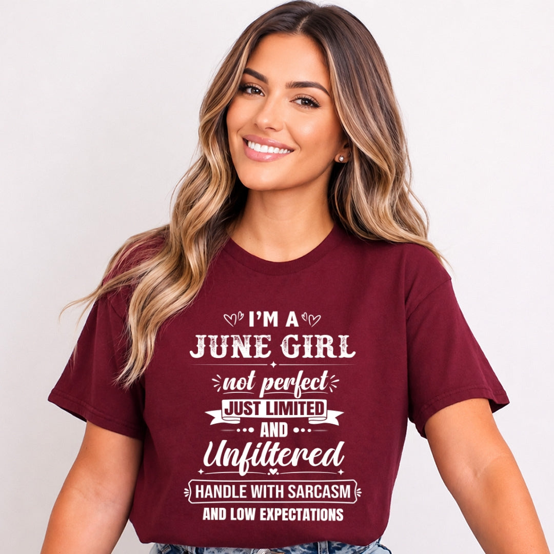 June Girl Not Perfect Just Limited - Bella Canvas