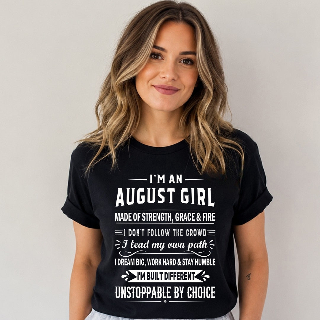 August Girl Unstoppable By Choice - Bella Canvas