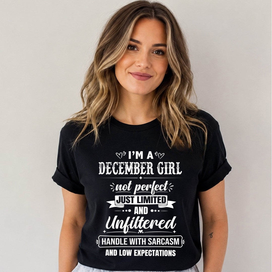 December Girl Not Perfect Just Limited - Bella Canvas