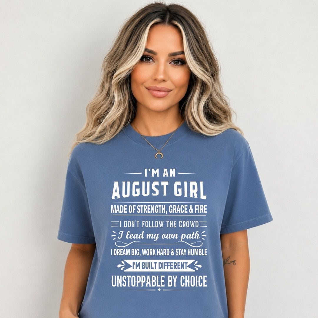 August Girl Unstoppable By Choice - Bella Canvas