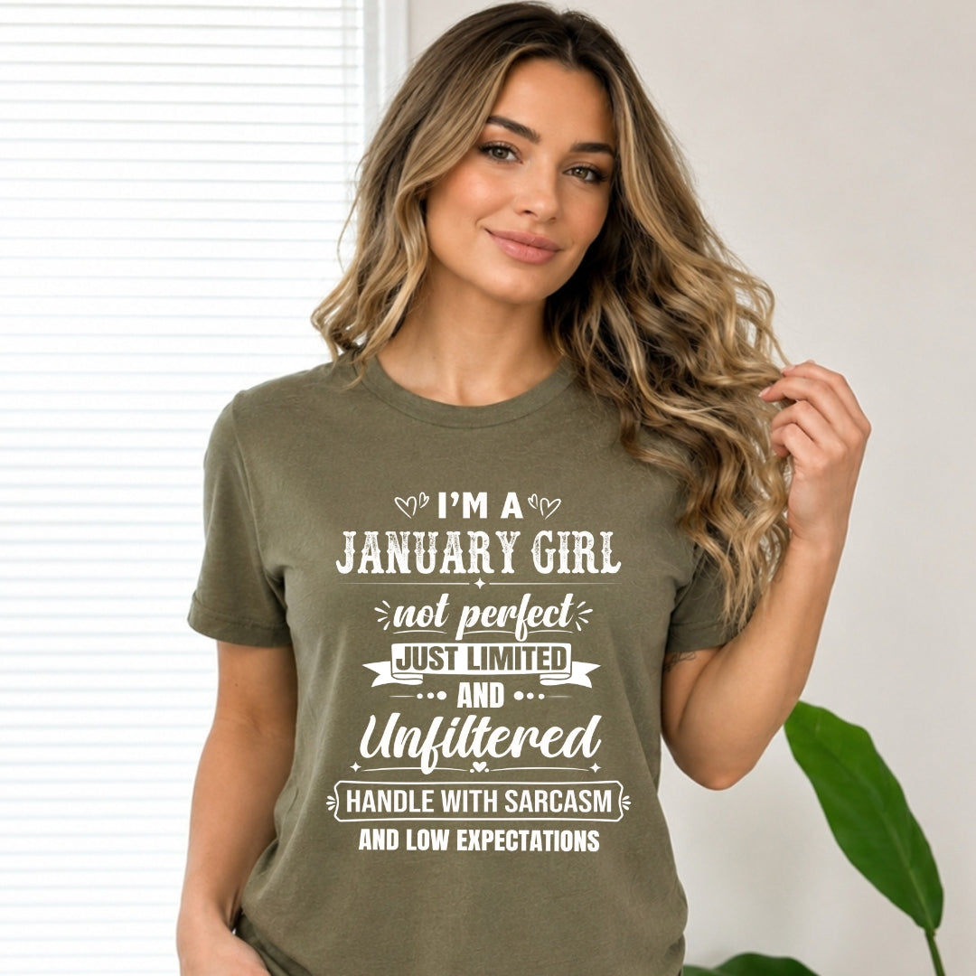January Girl Not Perfect Just Limited - Bella Canvas