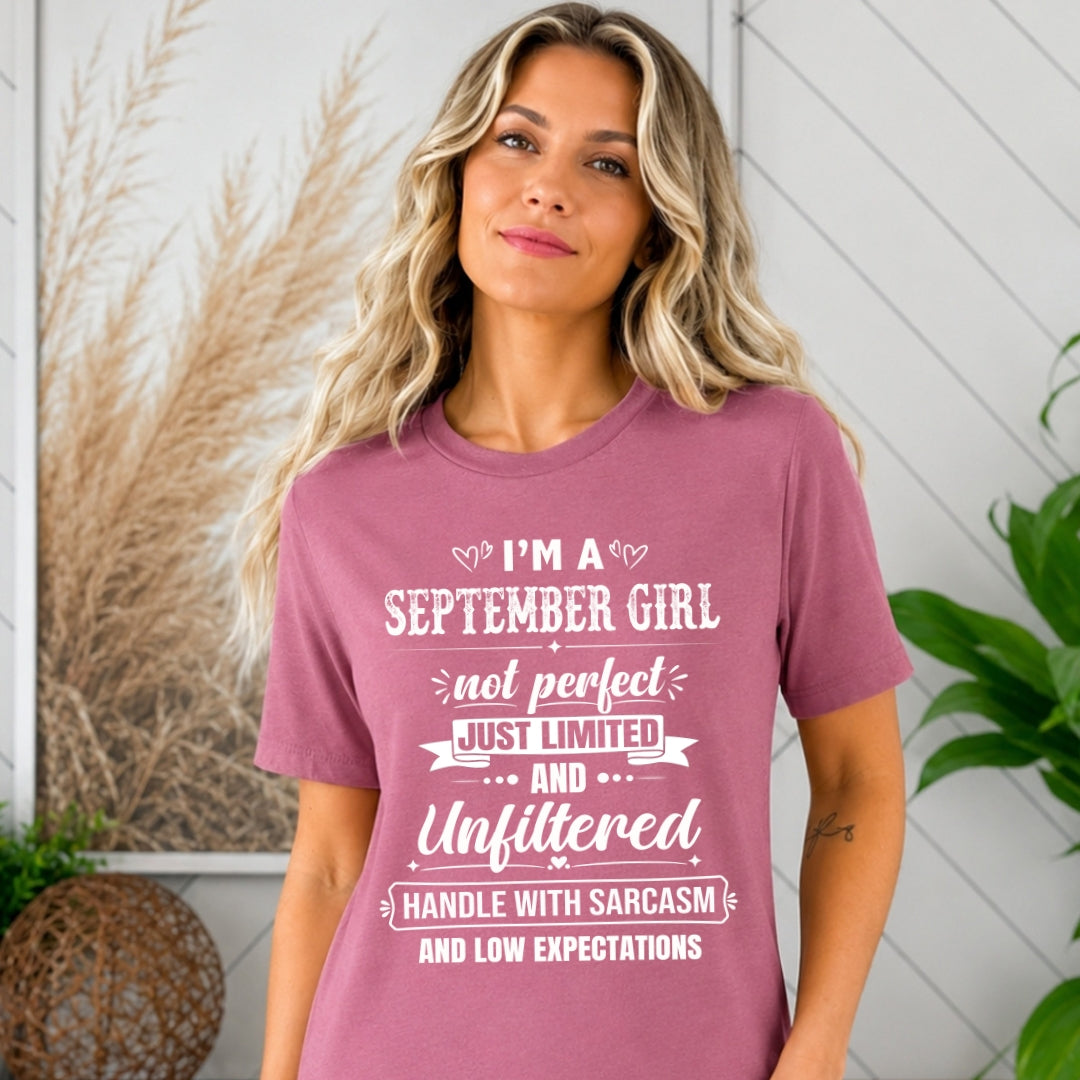 September Girl Not Perfect Just Limited - Bella Canvas