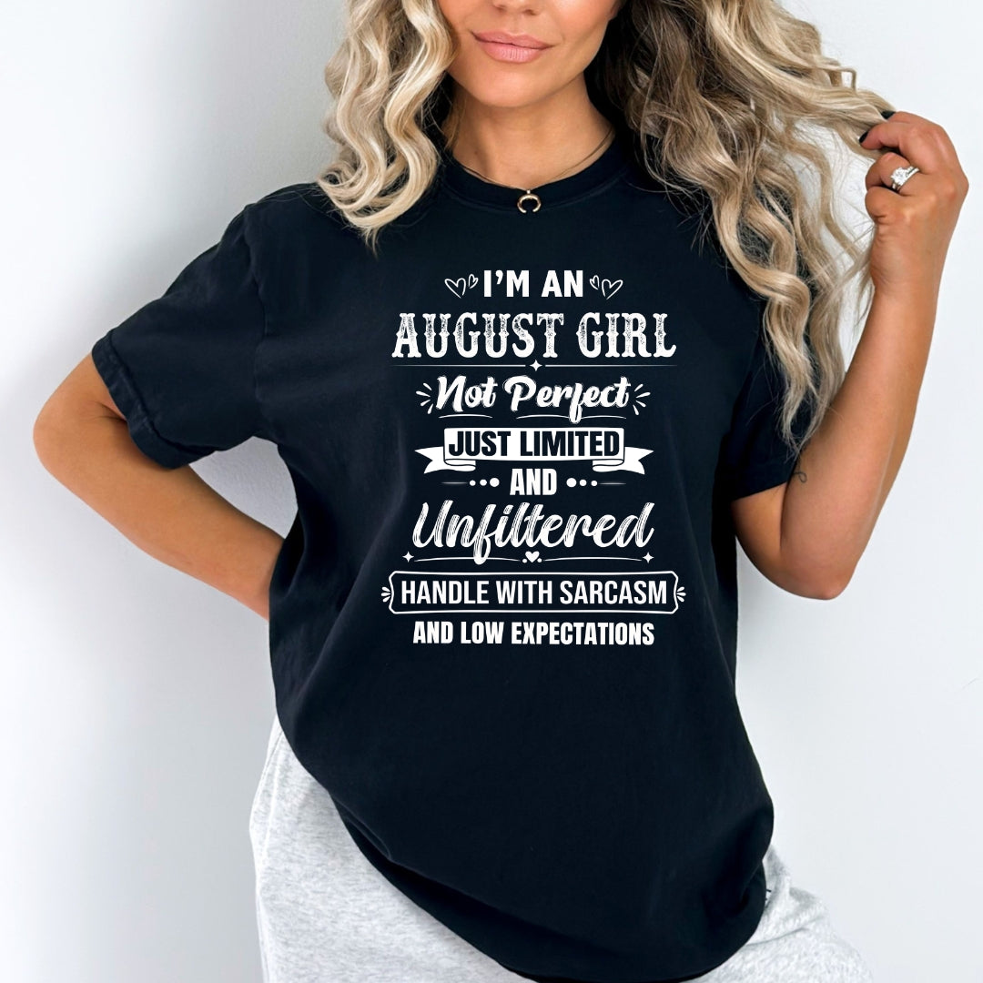 August Girl Handle With Sarcasm - Bella Canvas