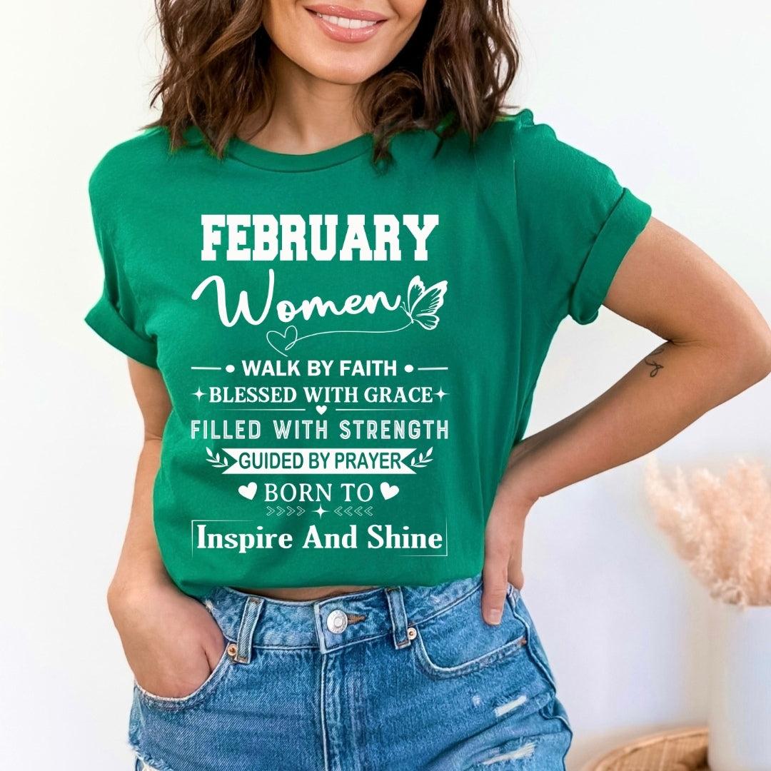 February Women Born To Inspire And Shine - Bella Canvas