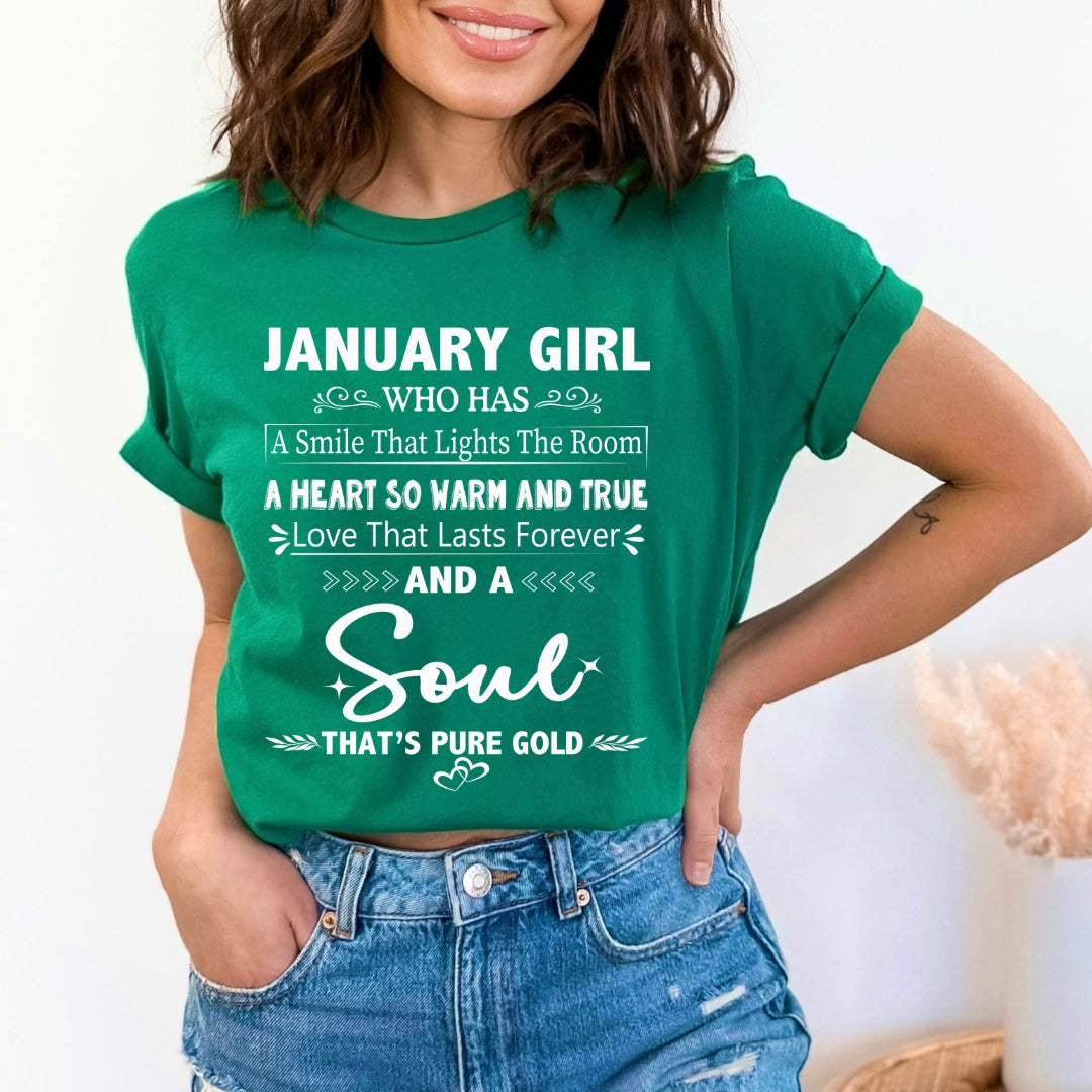 January Girl - A Soul That’s Pure Gold - Unisex T-Shirt
