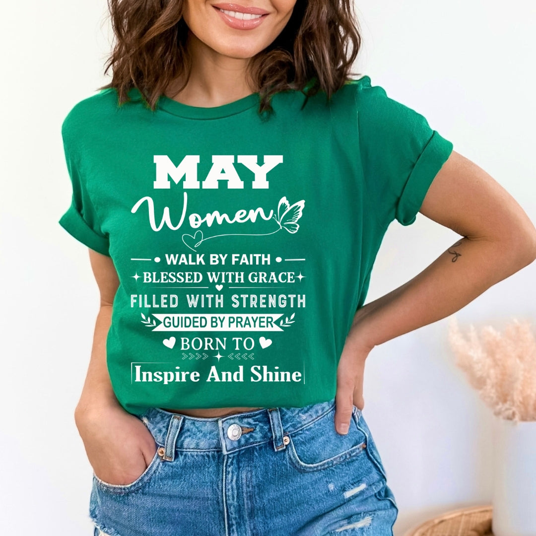 May Women Born To Inspire And Shine - Bella Canvas