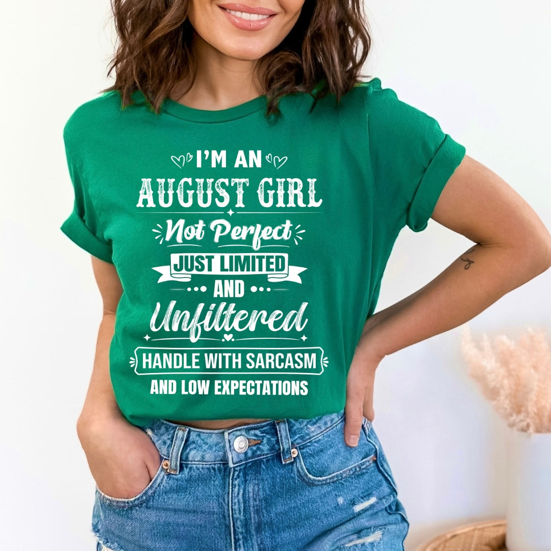 August Girl Handle With Sarcasm - Bella Canvas