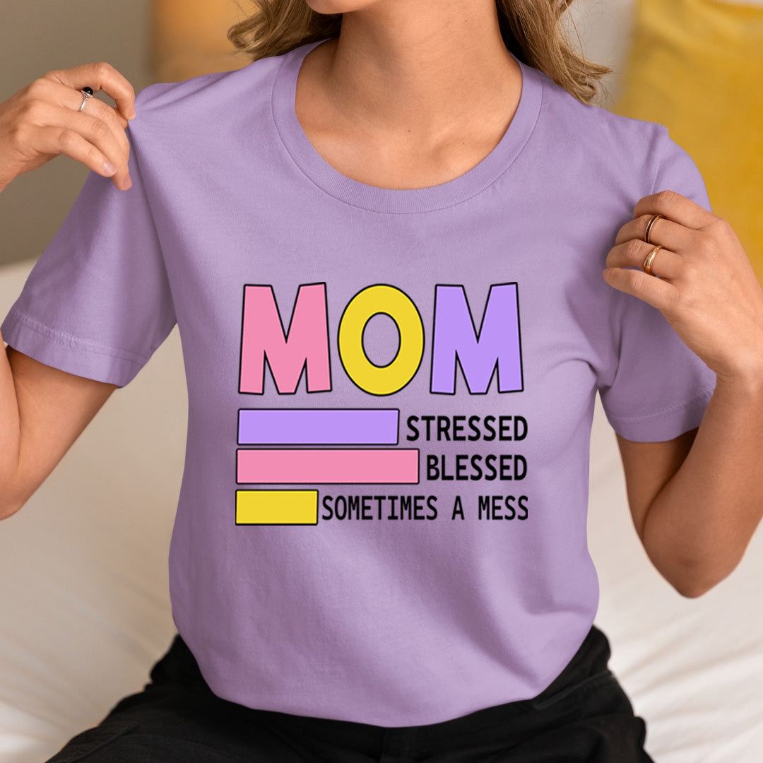 Mom Stressed Blessed Sometimes - Unisex T-Shirt