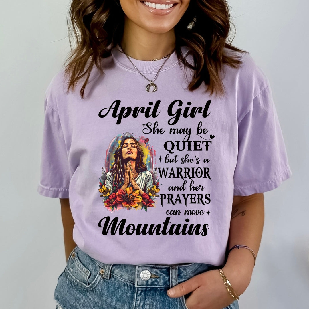 April Girl Prayers Can Move Mountains - Bella Canvas