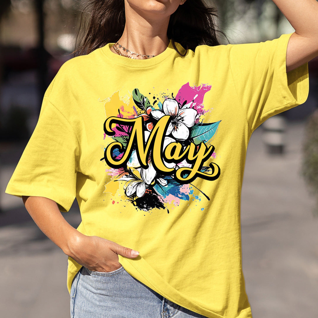 May With Colorful Flowers - Bella canvas