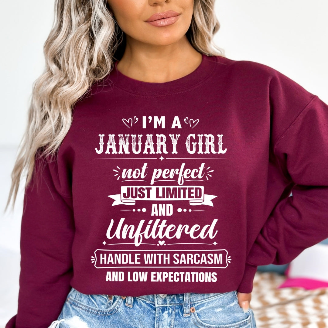 January Girl Not Perfect Just Limited - Sweatshirt & Hoodie - Cozy & Soft