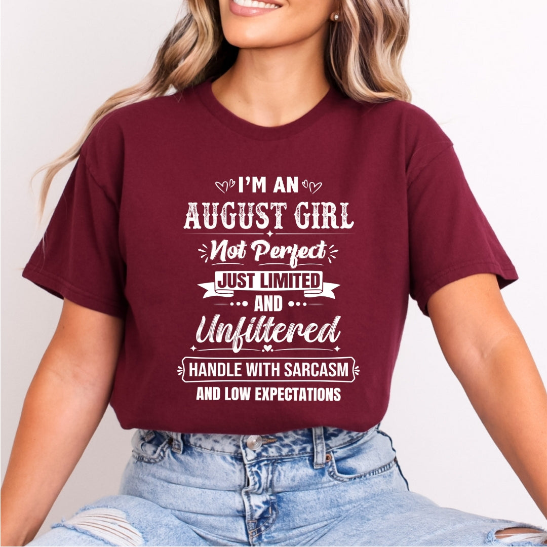 August Girl Handle With Sarcasm - Bella Canvas
