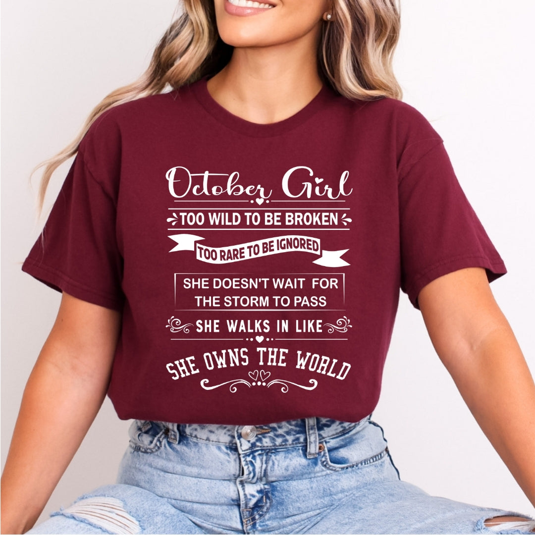 October Girl Too Wild To Be Broken - Bella Canvas