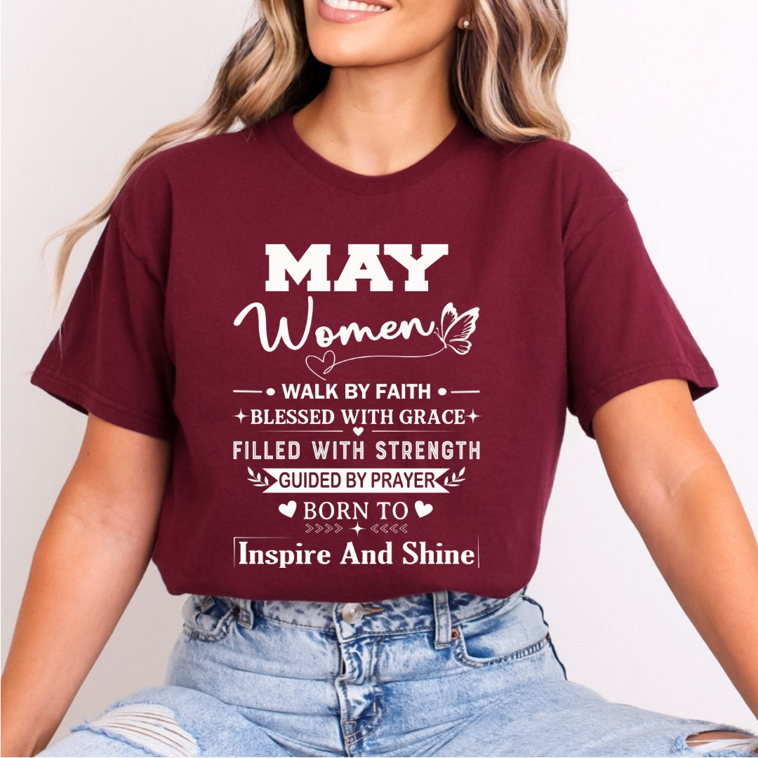 May Women Born To Inspire And Shine - Bella Canvas