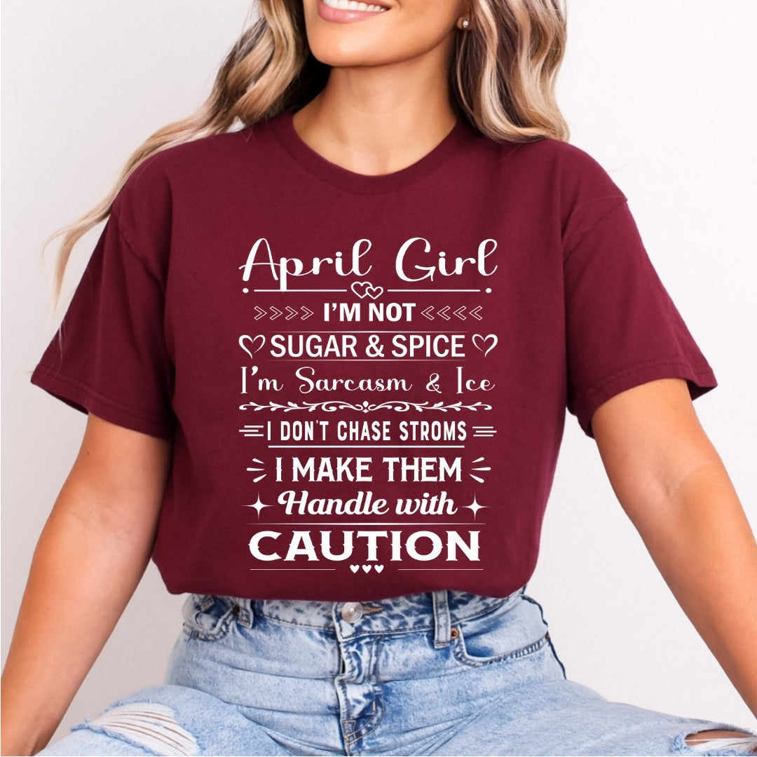 April Girl Handle With Caution - Bella Canvas