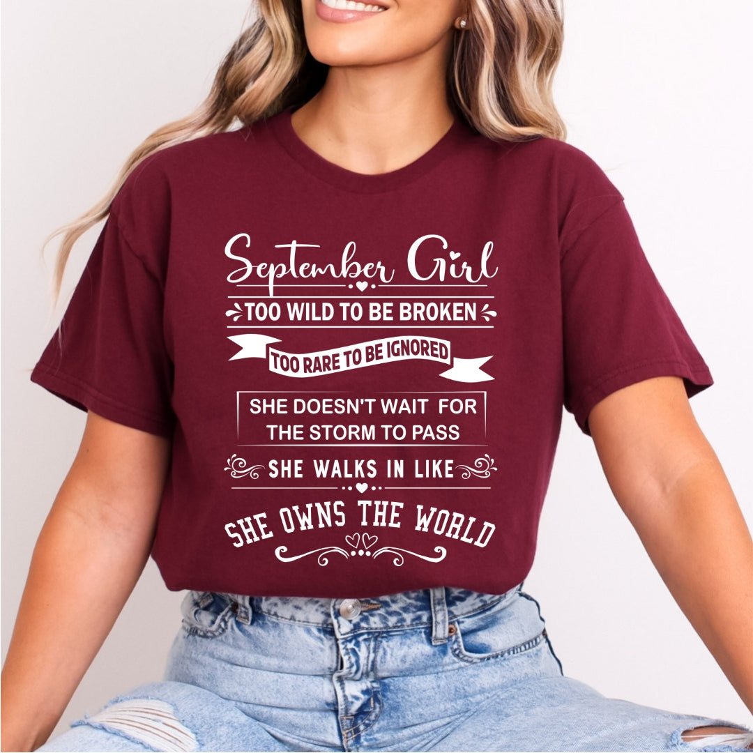 September Girl Too Wild To Be Broken - Bella Canvas