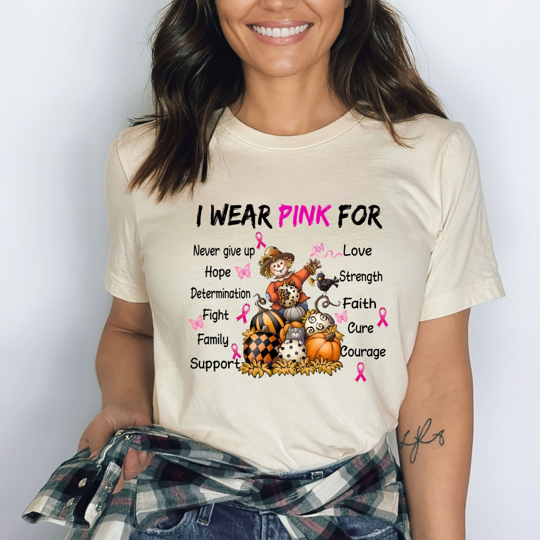 I Wear Pink For Never Give Up - Bella Canvas