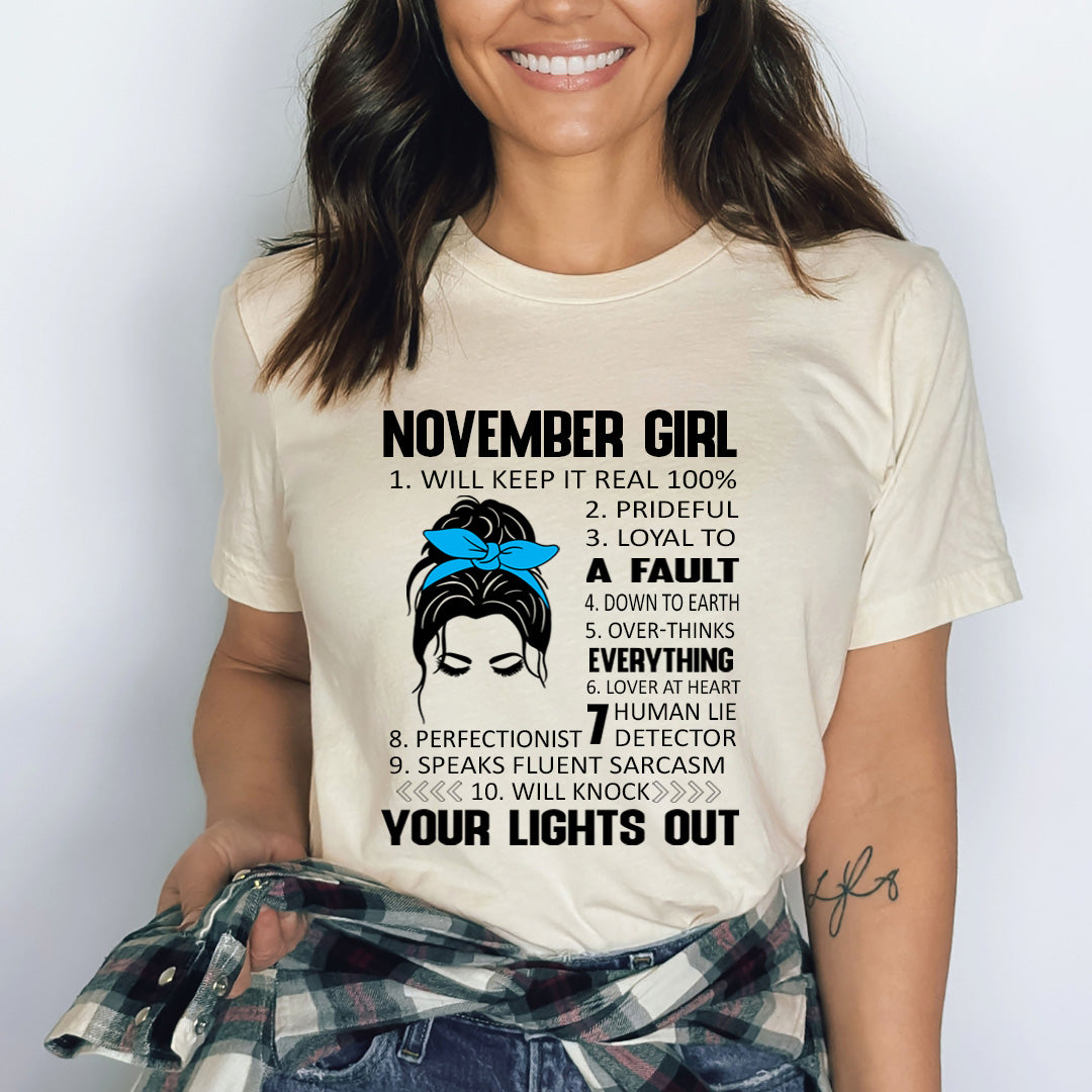 November Girl (Speaks Fluent Sarcasm) - Bella Canvas