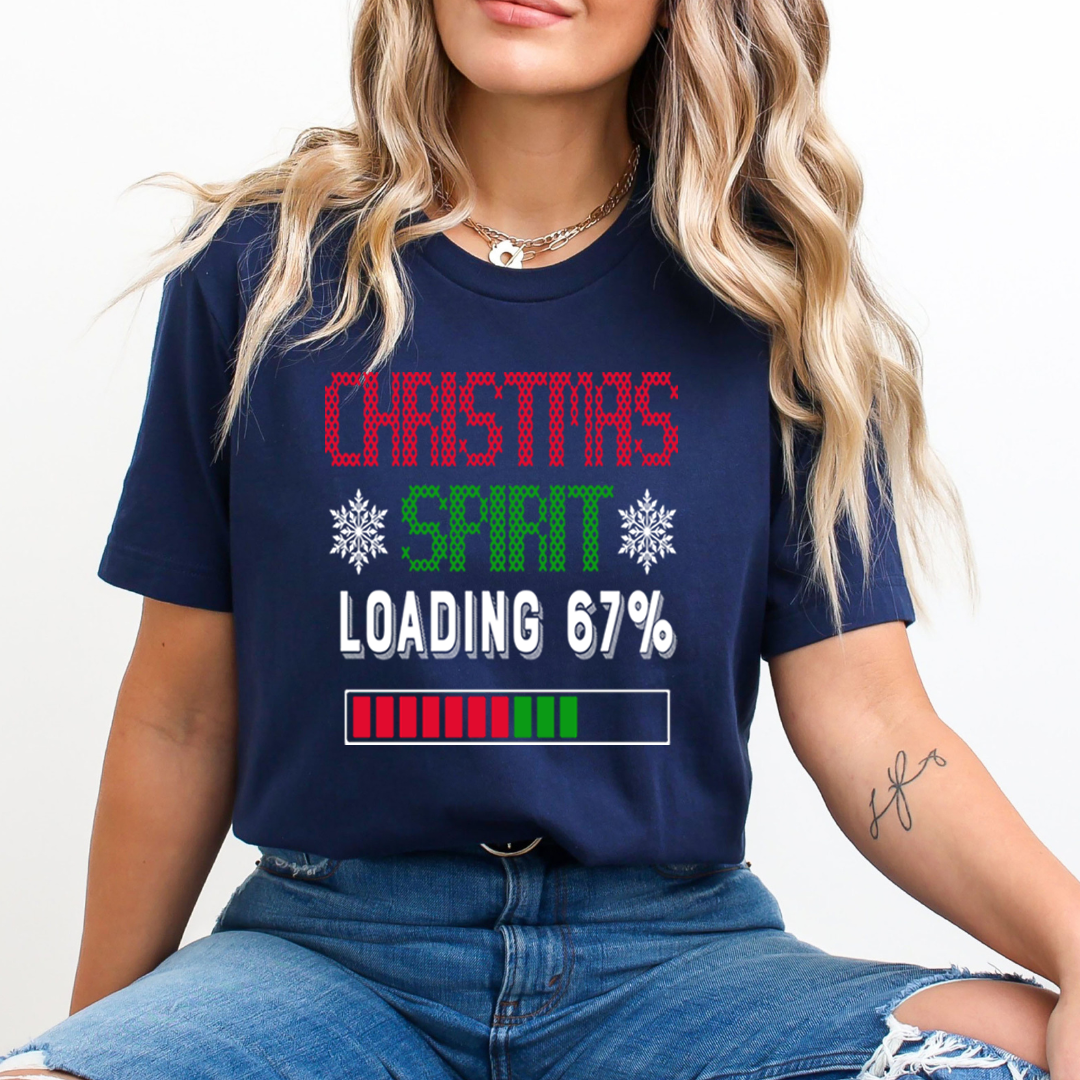 Christmas Spirit Loading 67% - Unisex T-Shirt