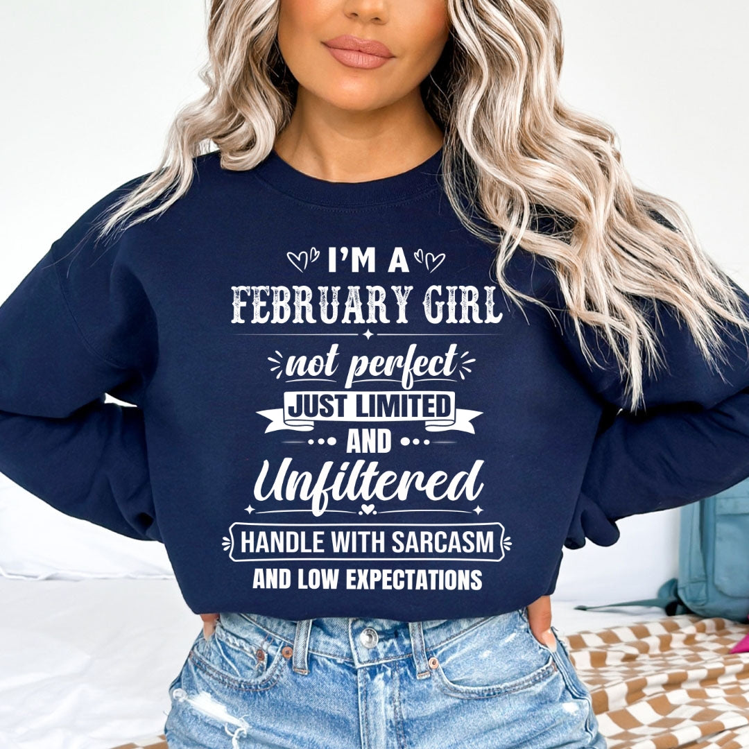 February Girl Not Perfect Just Limited - Sweatshirt & Hoodie - Cozy & Soft