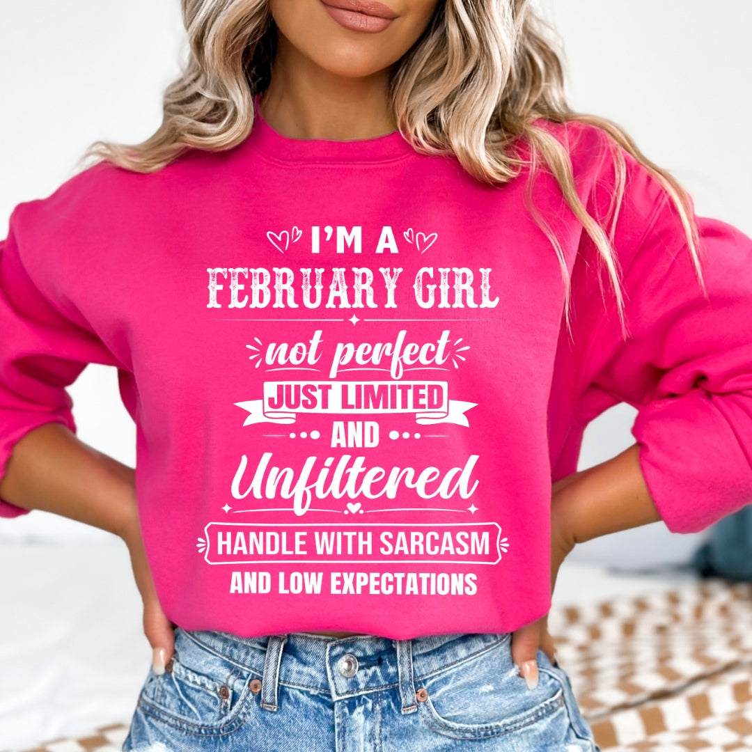 February Girl Not Perfect Just Limited - Sweatshirt & Hoodie - Cozy & Soft