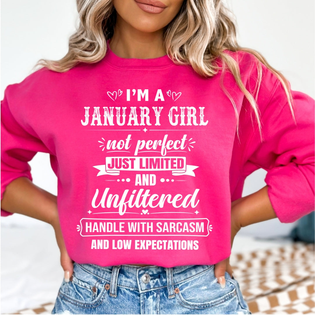 January Girl Not Perfect Just Limited - Sweatshirt & Hoodie - Cozy & Soft