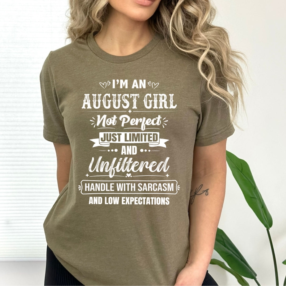 August Girl Handle With Sarcasm - Bella Canvas