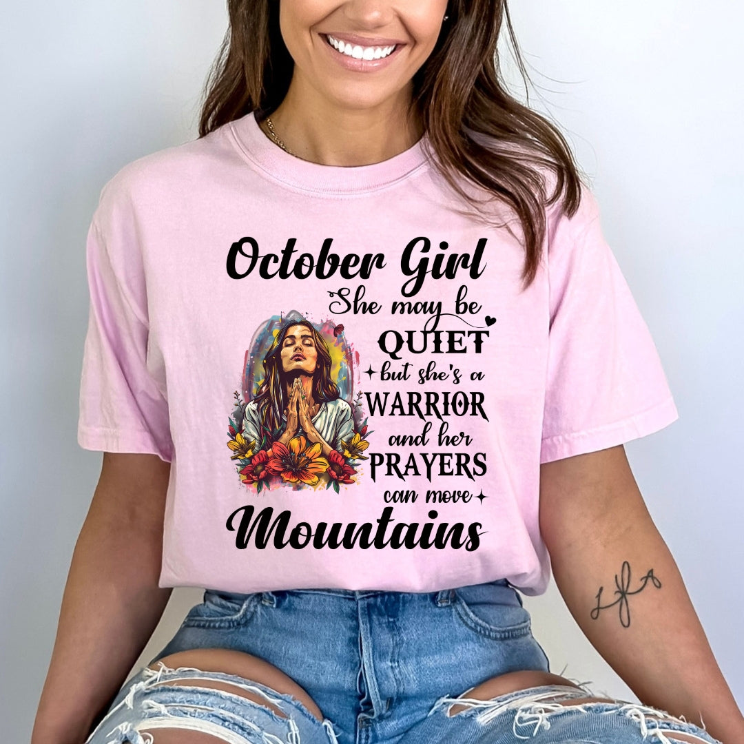 October Girl Prayers Can Move Mountains - Bella Canvas