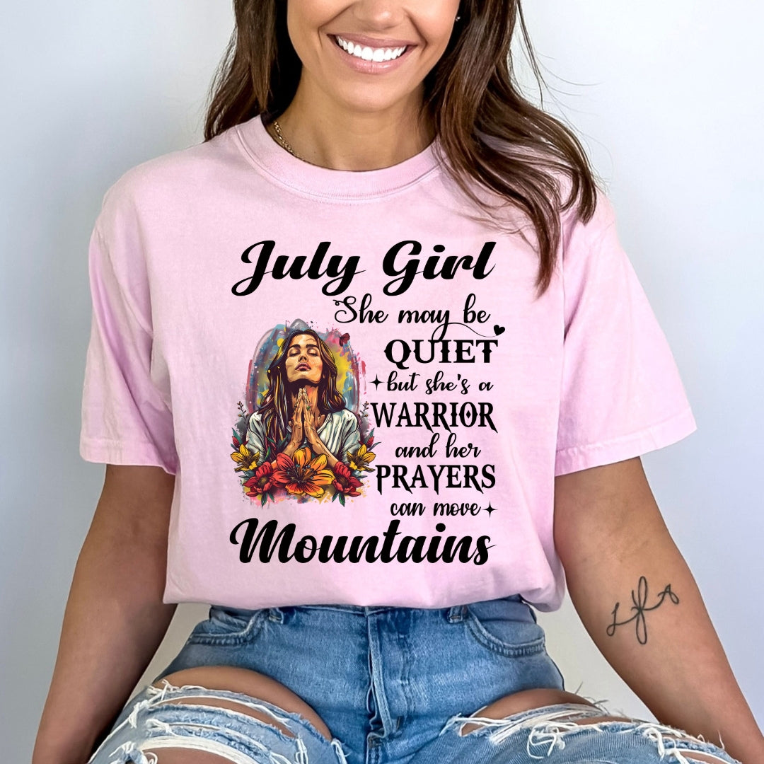 July Girl Prayers Can Move Mountains - Bella Canvas