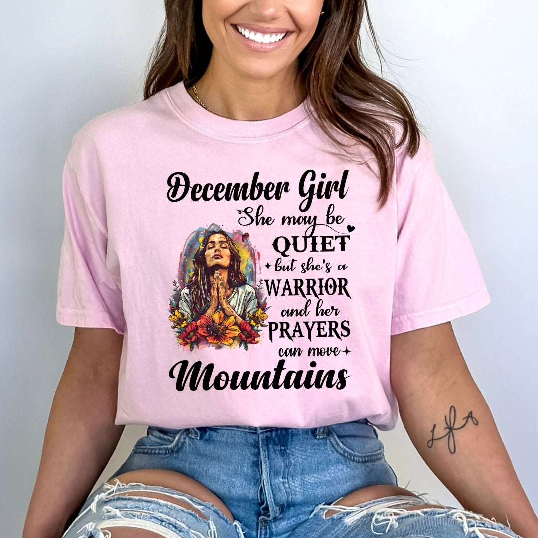 December Girl Prayers Can Move Mountains - Bella Canvas