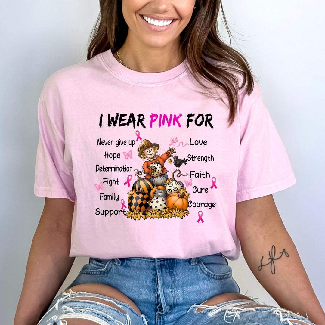 I Wear Pink For Never Give Up - Bella Canvas