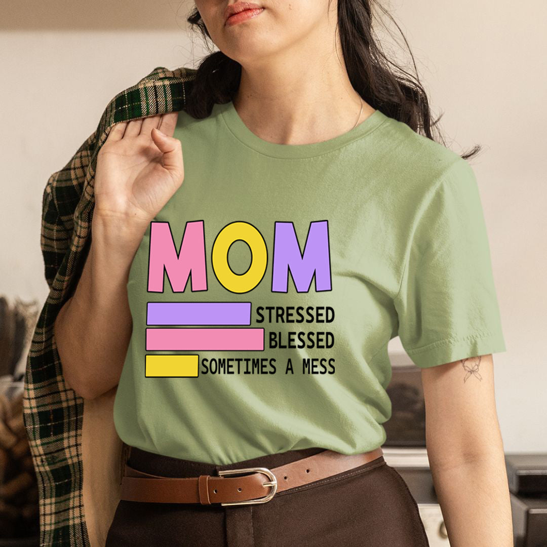 Mom Stressed Blessed Sometimes - Unisex T-Shirt