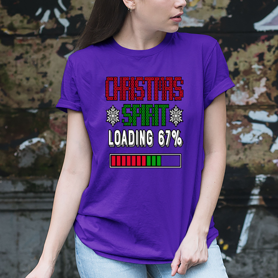 Christmas Spirit Loading 67% - Unisex T-Shirt