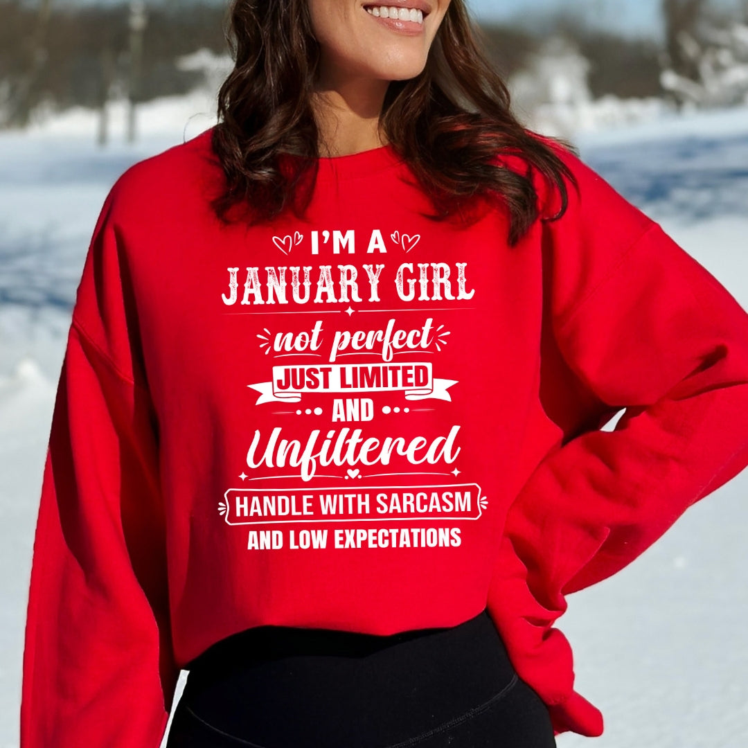 January Girl Not Perfect Just Limited - Sweatshirt & Hoodie - Cozy & Soft