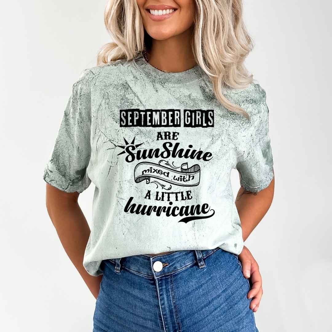 September Girls Are Sunshine - Unisex Tie-Dye Colorblast T-Shirt