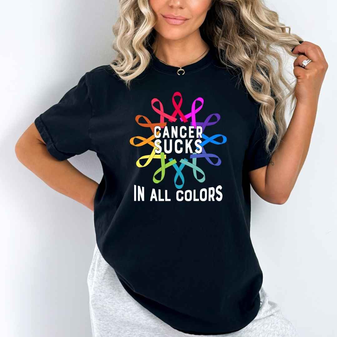 Cancer Sucks In All Colors - Bella Canvas